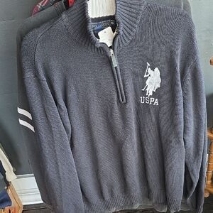 U.S. Polo Assn. Dark Gray Zip-Up Sweater